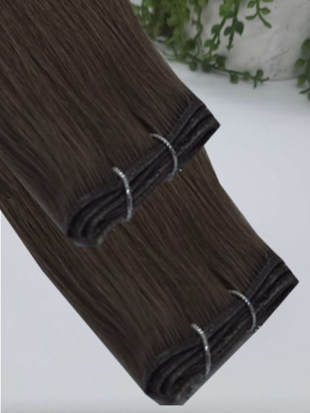 #2 Dark Chocolate Brown Genius weft 21" hair extensions 50/100 Grams