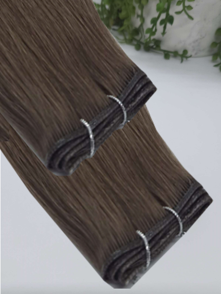 #4 Chocolate Brown Genius weft 21" hair extensions 50/100 Grams