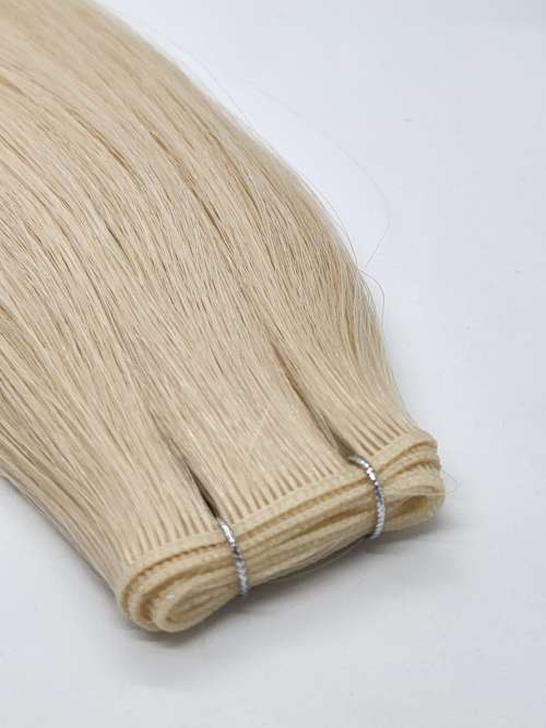 #60 Ingenious Weft Russian Hair Extensions Lightest Blonde 17"